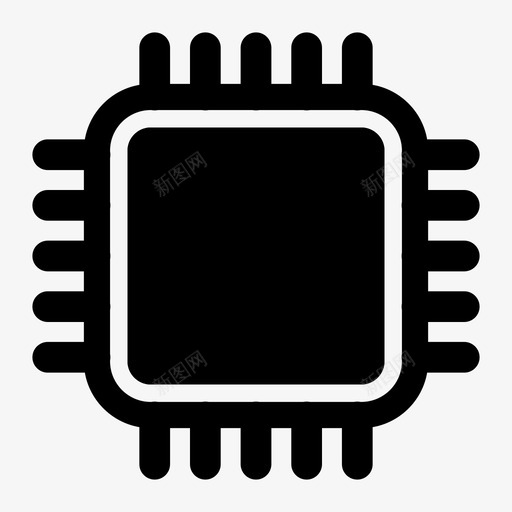 中央处理器微芯片进程图标svg_新图网 https://ixintu.com 中央处理器 单元 处理器 微芯片 进程
