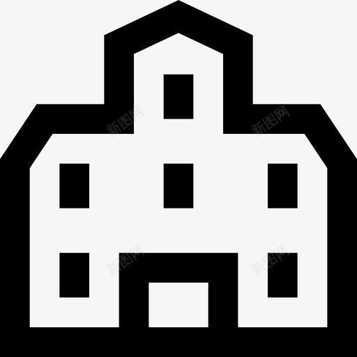 市政厅大楼房子图标svg_新图网 https://ixintu.com 住宅 大楼 市政厅 房地产 房子 方形 窗户