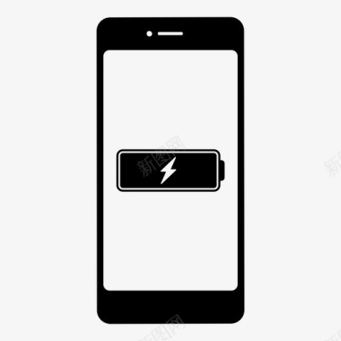 智能手机充电电池锂图标图标