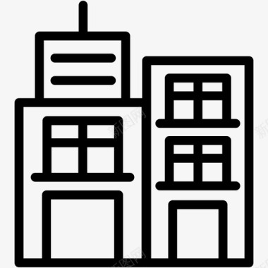 建筑物公寓房产图标图标