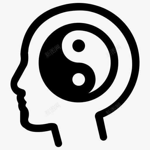 平衡冥想头脑图标svg_新图网 https://ixintu.com 人类心理 冥想 头脑 平衡 放松 阴阳