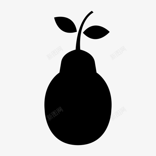 梨吃水果图标svg_新图网 https://ixintu.com 吃 梨 水果 符号 自然