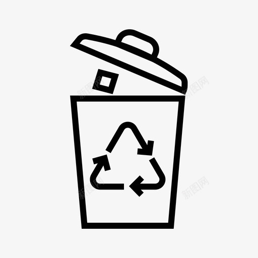 垃圾箱可生物降解垃圾绿色垃圾图标svg_新图网 https://ixintu.com 可生物降解垃圾 回收站 垃圾箱 污染 绿色垃圾 自然垃圾