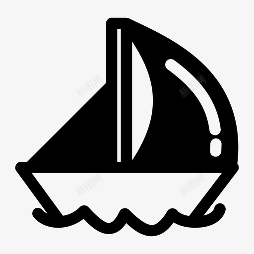 帆船海水图标svg_新图网 https://ixintu.com 帆船 水 浪 海 风