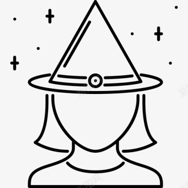 女巫帽子万圣节图标图标