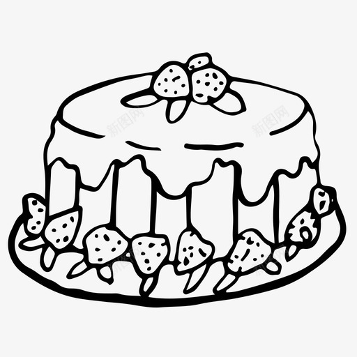 蛋糕食物手绘图标svg_新图网 https://ixintu.com 手绘 派 素描 蛋糕 食物