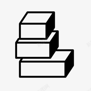 堆积积木三维立方体砖块图标图标