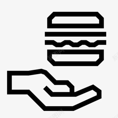 手拿汉堡快餐手图标图标