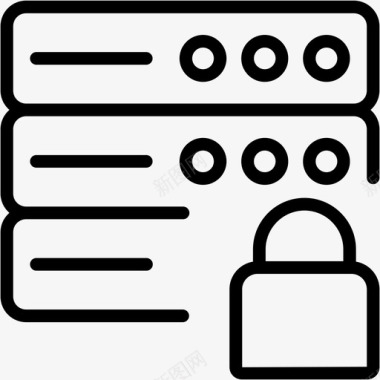 数据库锁服务器存储图标图标