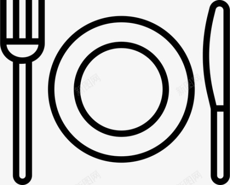 个人用餐晚餐叉子图标图标