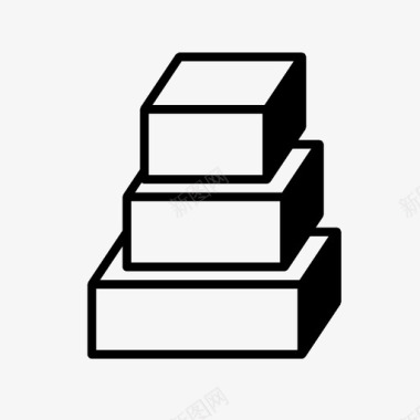 方块堆叠3d方块立方体图标图标