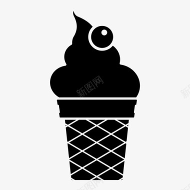 冰激凌冰淇淋咬图标图标