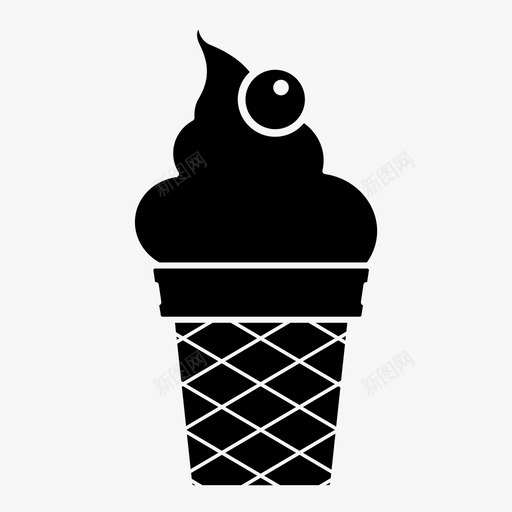 冰激凌冰淇淋咬图标svg_新图网 https://ixintu.com 冰淇淋 冰激凌 咬 甜点 蛋卷