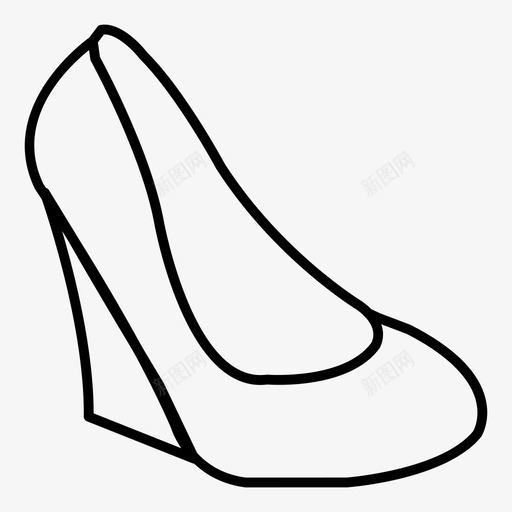 高跟鞋商务鞋女士鞋图标svg_新图网 https://ixintu.com 商务鞋 女士鞋 美容和水疗细线 高跟鞋
