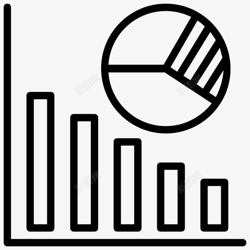 饼图分析条形图图标svg_新图网 https://ixintu.com 仪表板 分析 数据可视化 条形图 项目管理线图标 饼图