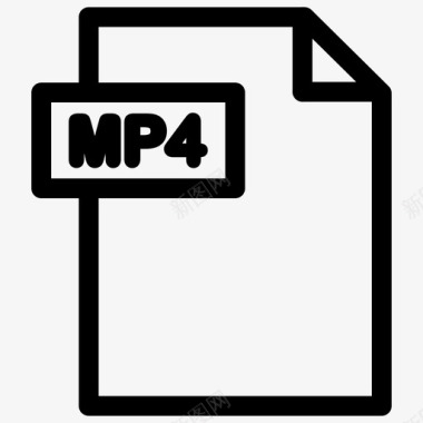 mp4格式视频文件文件格式大纲图标图标