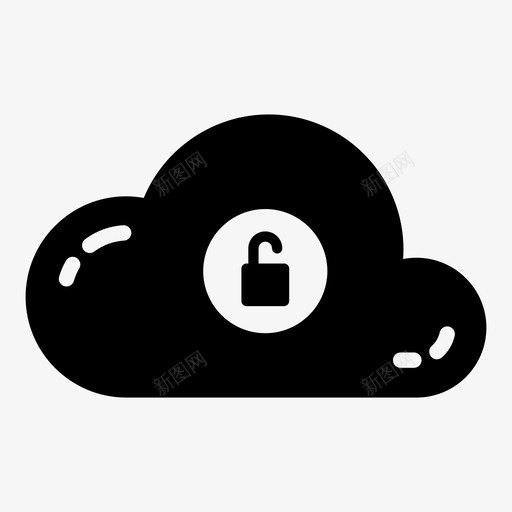 云解锁云计算云数据图标svg_新图网 https://ixintu.com 云数据 云服务 云解锁 云计算