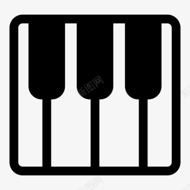 钢琴音乐和音频填充图标图标