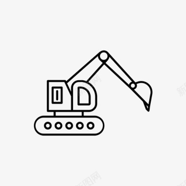 挖掘机建筑施工机械图标图标