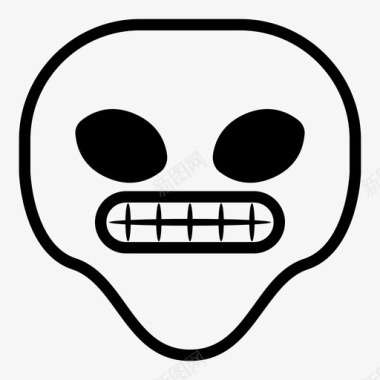 笑牙外星人表情符号韩娜表情符号外星人版图标图标