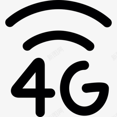 4G互联网连接技术媒体和技术图标图标