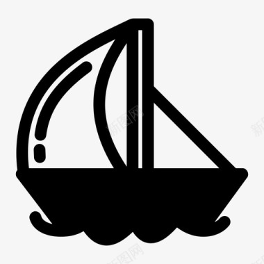 帆船航海运输图标图标