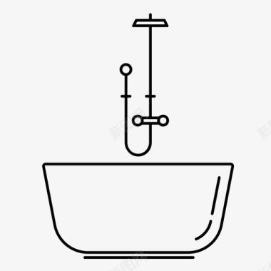 浴室浴缸现代图标图标