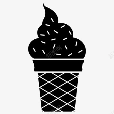 冰激凌冰淇淋咬图标图标