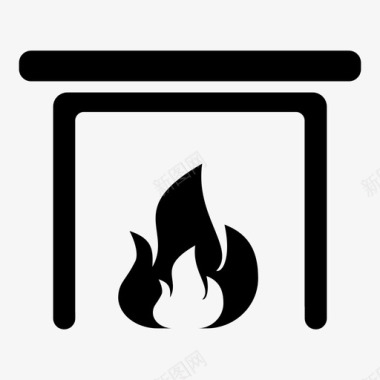 壁炉火焰贸易和商业图标图标