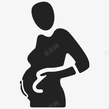 孕妇怀孕电子商务和搜索引擎优化图标图标