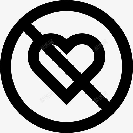 没有爱交叉情感图标svg_新图网 https://ixintu.com 交叉 允许 情感 拒绝 方形 没有爱 签名