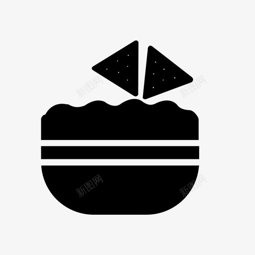 薯条和莎莎酱碗食物图标svg_新图网 https://ixintu.com 墨西哥 碗 蕃茄酱 薯条和莎莎酱 食物