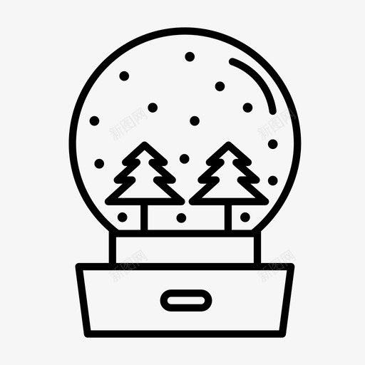 雪球圣诞玻璃碗图标svg_新图网 https://ixintu.com 圣诞 圣诞线图标 树 玻璃碗 雪球