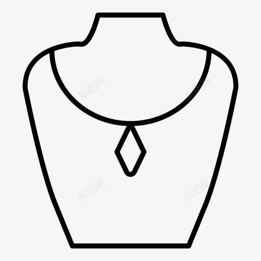 项链商务珠宝图标svg_新图网 https://ixintu.com 商务 珠宝 美容和水疗细线 项链