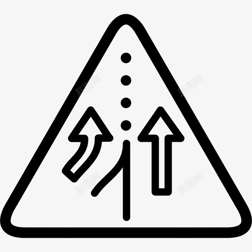 添加左车道合并标志图标svg_新图网 https://ixintu.com 合并 标志 标志符号 添加左车道