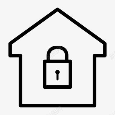家庭保护家庭安全锁家图标图标