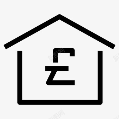 房屋成本英镑英国市场图标图标