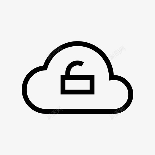 解锁云服务保护安全图标svg_新图网 https://ixintu.com 保护 安全 安全灯 解锁云服务