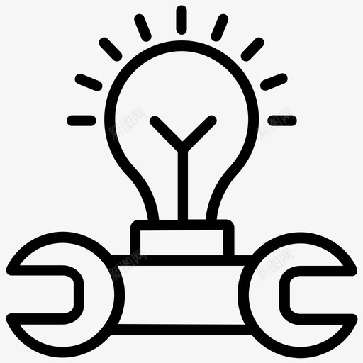 开发解决方案明亮的想法创意图标svg_新图网 https://ixintu.com 创意 开发解决方案 明亮的想法 灯泡 灵感 项目管理线图标