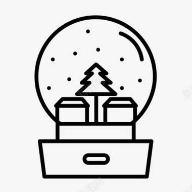 雪球圣诞小屋图标图标