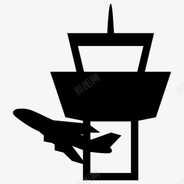 机场飞机机场塔图标图标