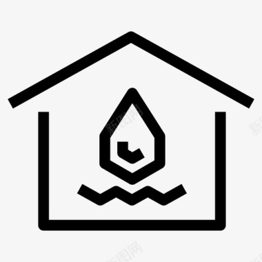 房屋洪水漏水财产图标图标