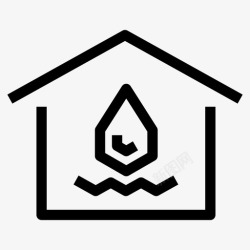 房屋漏水房屋洪水漏水财产图标高清图片