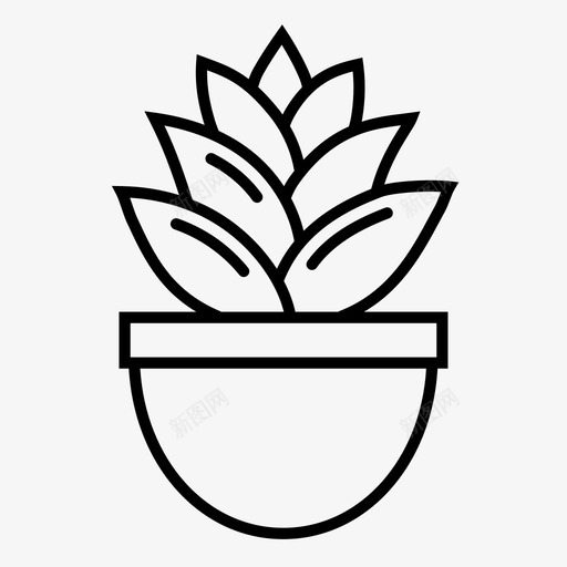 肉质仙人掌室内植物图标svg_新图网 https://ixintu.com 仙人掌 室内 室内植物 盆栽 肉质