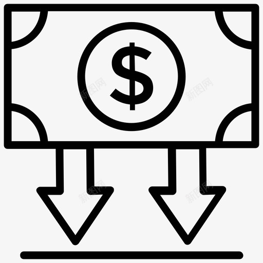 预算钞票财务图标svg_新图网 https://ixintu.com 财务 资金 钞票 项目管理线图标 预算