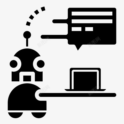 聊天机器人自动客户图标svg_新图网 https://ixintu.com 商业和金融字形 客户 服务 聊天机器人 自动