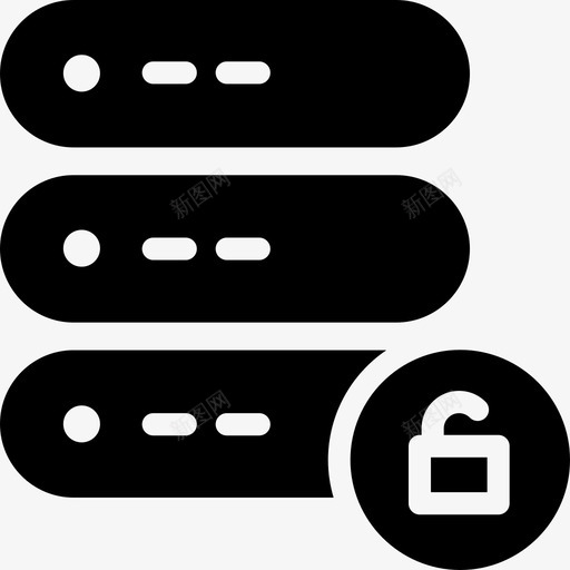 解锁服务器数据数据库图标svg_新图网 https://ixintu.com 代理 存储 数据 数据库 服务器卷6字形 解锁服务器