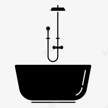 浴室浴缸现代图标图标
