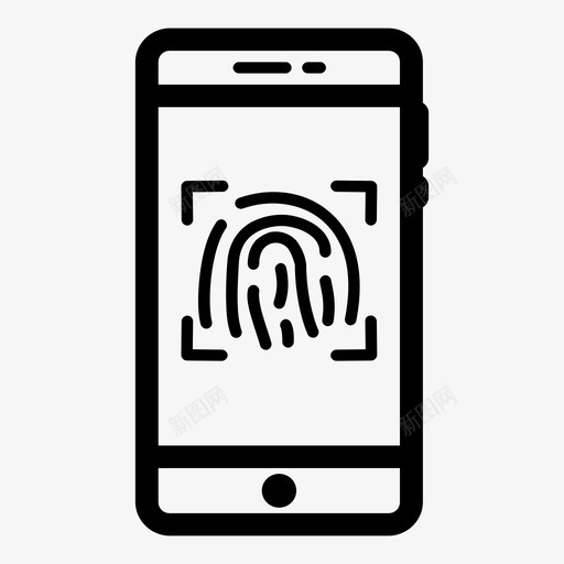 手机指纹登录手机图标svg_新图网 https://ixintu.com 安全 手机 手机指纹 登录