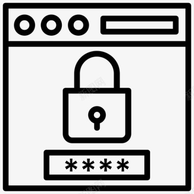 网站密码访问代码凭证图标图标